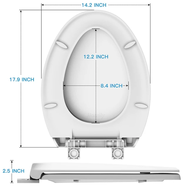Alt view image 4 of 6 - Durable Elongated Toilet Seat with Slow Soft Close - Easy to Install and Clean, Never Loosens - White, Fits Most Elongated Toilets