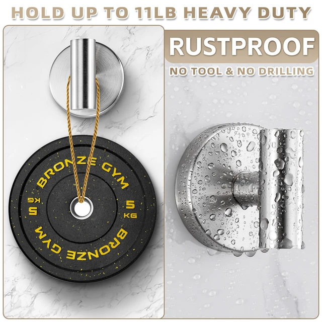 Alt view image 2 of 7 - Suction Cup Hooks for Shower - Bathroom Reusable Hooks for Towels, Robes & Loofah - No-Drill Mounting on Kitchen,Walls,Metal,Glass,Mirrors,Tile & Smooth Non-Porous Surfaces (2, Brushed Nickel)