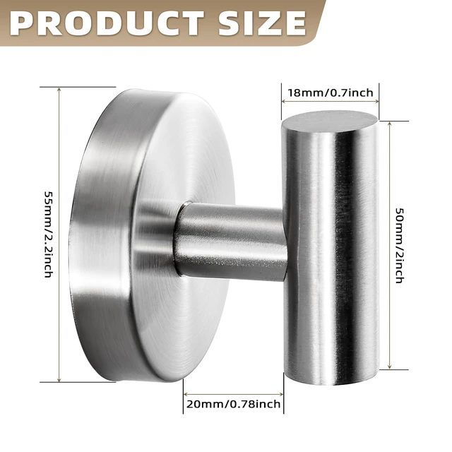 Alt view image 7 of 7 - Suction Cup Hooks for Shower - Bathroom Reusable Hooks for Towels, Robes & Loofah - No-Drill Mounting on Kitchen,Walls,Metal,Glass,Mirrors,Tile & Smooth Non-Porous Surfaces (2, Brushed Nickel)