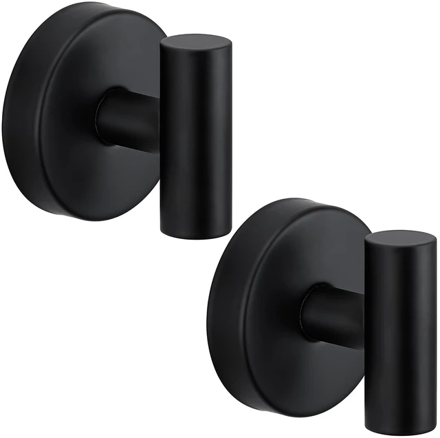 Main image of Suction Cup Hooks for Shower - Bathroom Reusable Hooks for Towels, Robes & Loofah - No-Drill Mounting on Kitchen,Walls,Metal,Glass,Mirrors,Tile & Smooth Non-Porous Surfaces (2, Matte Black)