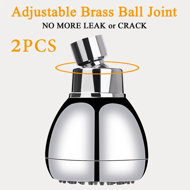 Alt view image 2 of 6 - Fixed Shower Head High Pressure 2PCS 3 Inch Showerhead Chrome 360 Rotatable Design, Self Cleaning Silicone Nozzles, Adjustable Swivel Brass Ball Joint for Relaxing and Comfortable Shower