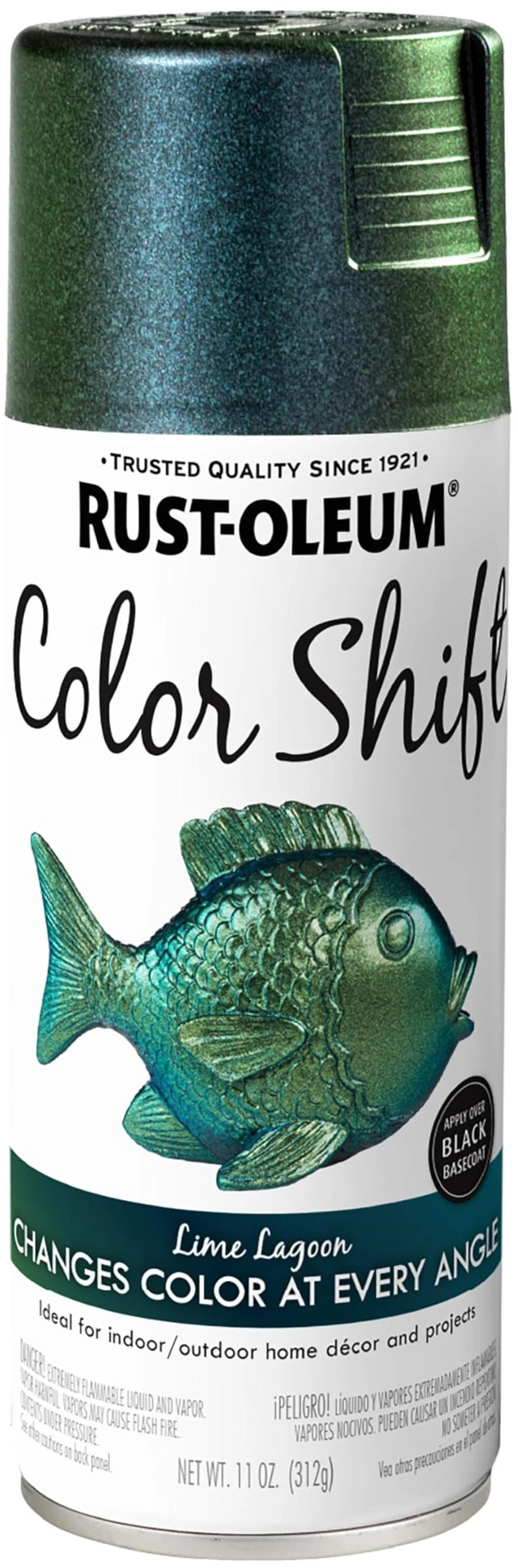 Main image of Color Shift Lime Lagoon Spray Paint Color-Shifting Finish, Crafts, Décor & Accent Projects, Changes Color With Light & Angle, 11 Oz