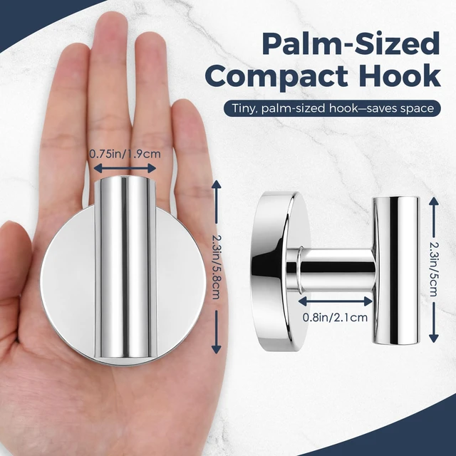 Alt view image 2 of 6 - Heavy Duty Suction Cup Hooks for Glass Window,Tile,Mirror,Removable Shower Hooks for Inside Shower,Metal Towel Hooks for Bathroom,2 Pack(Mirror)