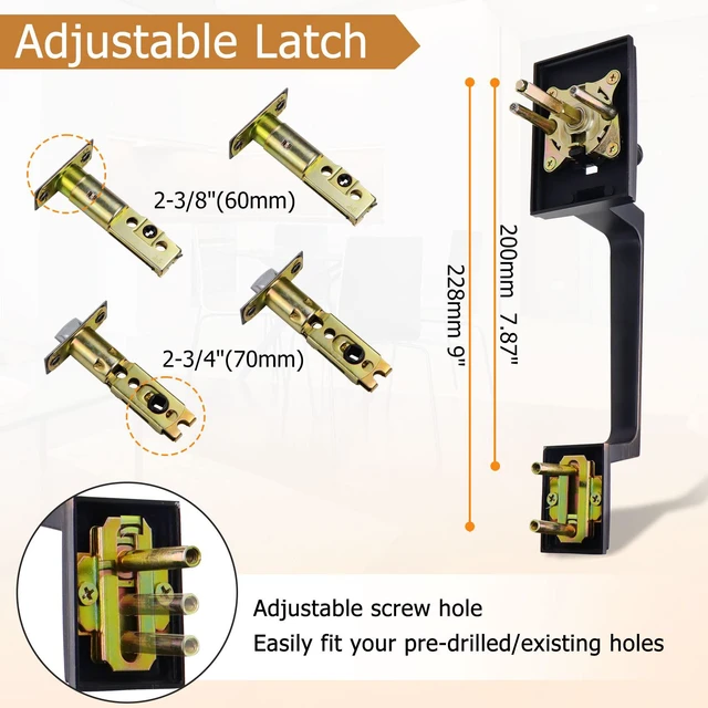 Alt view image 2 of 7 - Front Door Handle and Deadbolt Set, Front Door Lock Set, Exterior Door Lock Set, Front Door Handle with Single Cylinder Deadbolt for Exterior Door, Reversible for Right&Left(Oil Bronze Modern)