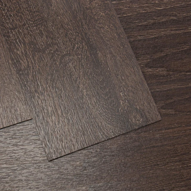 Main image of 12-Pack Wood Texture Peel and Stick Vinyl Flooring Tiles, Brown Stone 18 & 54 sq.ft Options, Rigid Surface Hard Core, Waterproof, Self-Adhesive, Impact Resistant, Fit Indoor Household Spaces