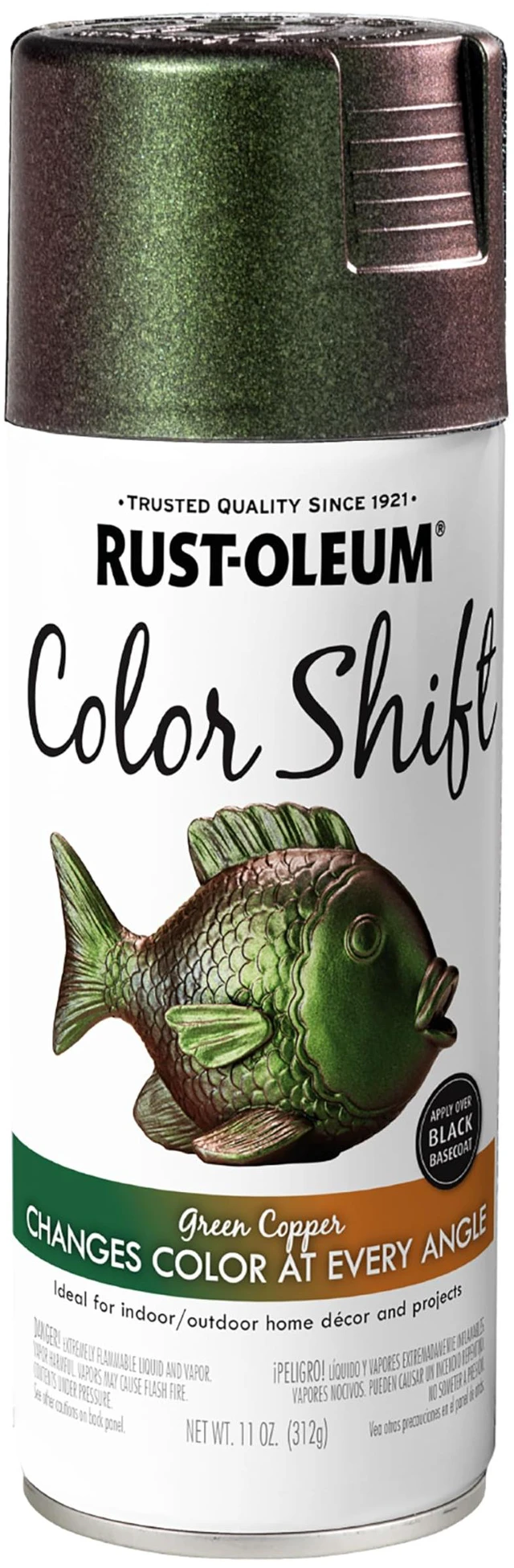 Main image of Color Shift Green Copper Spray Paint Color-Shifting Finish, Crafts, Décor & Accent Projects, Changes Color With Light & Angle, 11 Oz