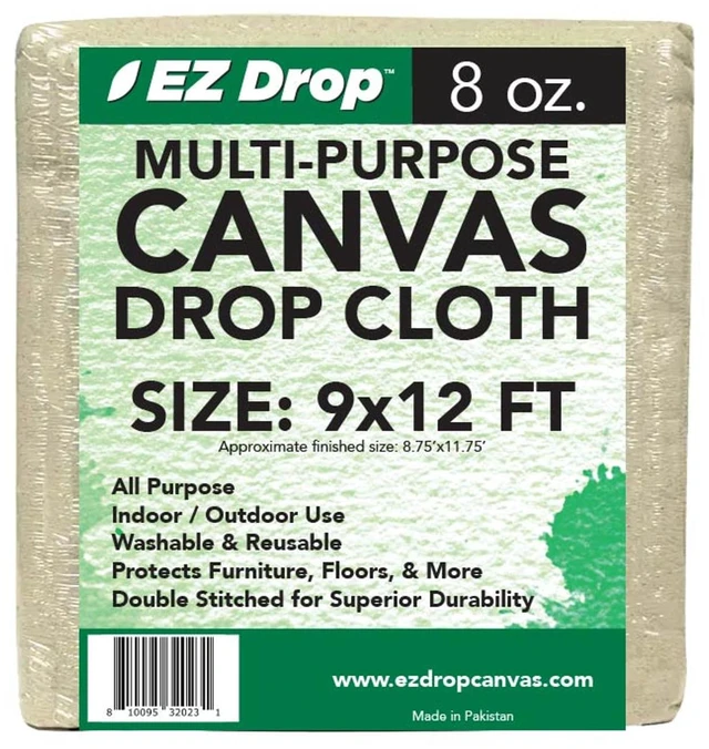 Main image of Painter's Large Canvas Fabric Drop Cloth for Painting (9 ft. x 12 ft.)