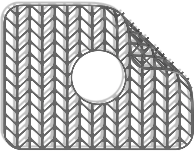 Main image of Sink Protectors for Kitchen Sink Grid 16-3/16" X 12-1/2", Centered Drain for Single Sink Bowl with Corner Radius 4-11/16" Kitchen Mat