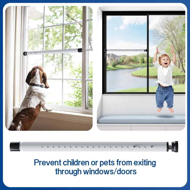Alt view image 5 of 7 - Sliding Glass Door Security Bar,Window Security Bars Inside,17-50 inch Adjustable Patio Glass Door/Window Lock Bar for Burglar Proof/Child Safety, Window & Door Stoppers Security -4 PCS