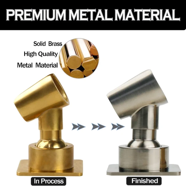 Alt view image 2 of 6 - Shower Head Holder Handheld Shower Wand Bracket Adhesive Shower Wall Mount Holder Brass Shower Spray Holder Brushed Nickel, Drill Free Glue Installation