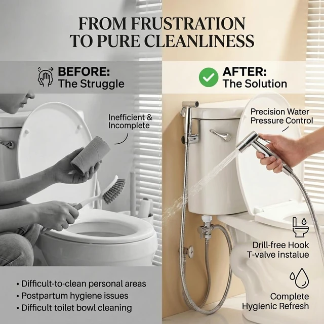 Alt view image 7 of 7 - Chrome Handheld Bidet Sprayer for Toilet,Stainless Steel Baby Cloth Diaper Jet Spray Kit,Bathroom Toilet Bidet Attachment Set with Adjustable Water Pressure for Bathing Pets and Feminine Wash