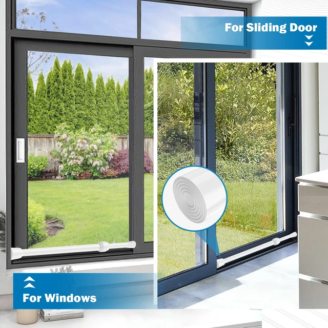 Alt view image 4 of 7 - 6 Pack Window Security Bar Adjustable Sliding Lock Security Stick for Rubber Tips, Adjustable Sliding Glass Door Lock Bars 15.7''-27.5'' Window Safety Lock Bar (16" to 28"-6Pcs)