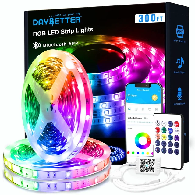 Main image of Smart RGB Led Strip Lights, 300ft Led Lights for Bedroom with App Control, Multicolor Changing Led Light Strips Apply for Home Decor, Living Room, Kitchen, Home Party Decoration