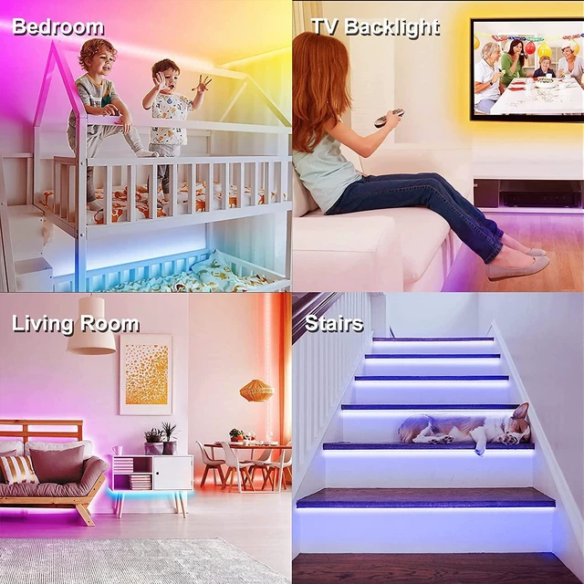 Alt view image 7 of 7 - Smart RGB Led Strip Lights, 300ft Led Lights for Bedroom with App Control, Multicolor Changing Led Light Strips Apply for Home Decor, Living Room, Kitchen, Home Party Decoration