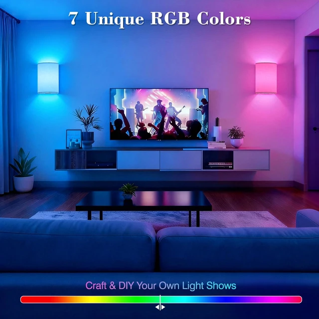 Alt view image 4 of 7 - Battery Operated Rechargeable Wall Sconce Set of Two with 10000mAh Battery Wireless Wall Light with Magnetic Bulb - Dimmable 7 RGB Color Wall Lamp with Linen Shade Remote Timer for Bedroom Living Room
