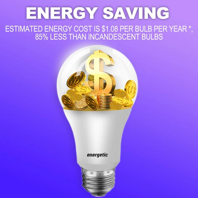 Alt view image 4 of 7 - Energetic 24 Pack A19 LED Light Bulb, 40 Watt Equivalent Daylight 5000K, E26 Standard Base, ETL Listed, Non-Dimmable LED Light Bulb