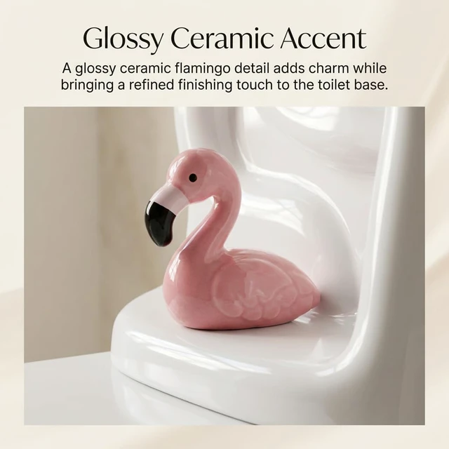 Alt view image 7 of 7 - Flamingo Ceramic Toilet Bolt Covers Decorative, Pink Bathroom Decor, 2Pack Bolt Hole 1.18'', Covers Ugly Bolts, Tool-Free Install Screw Caps, Cute Gift for Pink Lover, Women