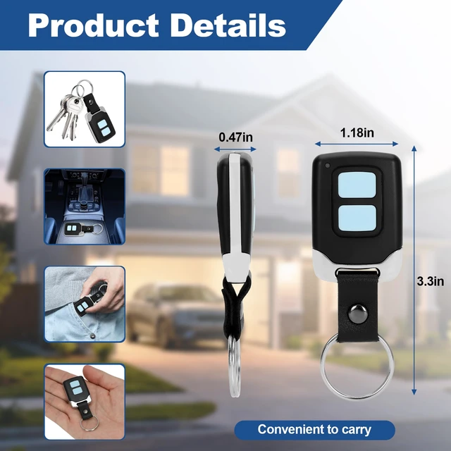 Alt view image 2 of 7 - for Genie & Overhead Door Garage Door Opener Remote, Compatible with All Intellicode Genie Overhead Garage Openers from 1995, G3T-R O3T-A O3T-BX 315/390MHZ
