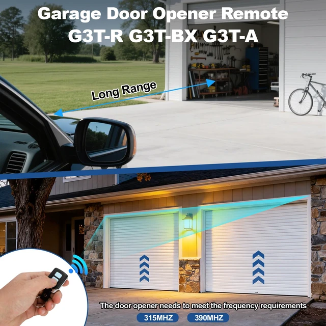 Alt view image 4 of 7 - for Genie & Overhead Door Garage Door Opener Remote, Compatible with All Intellicode Genie Overhead Garage Openers from 1995, G3T-R O3T-A O3T-BX 315/390MHZ
