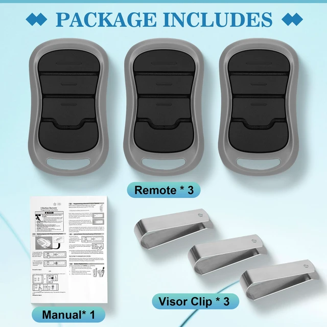 Alt view image 6 of 7 - for Genie Garage Door Opener Remote, Compatible with Genie IntelliCode/Overhead CodeDodger Garage Door Opener, G3T-R O3T-A O3T-BX 315/390MHZ, (3 Pack) 3-Years