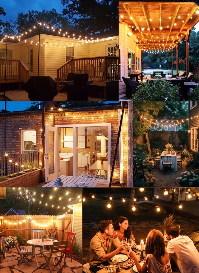 Alt view image 6 of 7 - 50 Pack G40 LED Replacement Bulbs, E12 Base, 2200K, Warm White Shatterproof Plastic LED Light Bulb, Waterproof, Dimmable, 1.5" Edison Light Bulbs for Indoor Outdoor Patio Backyard Decor