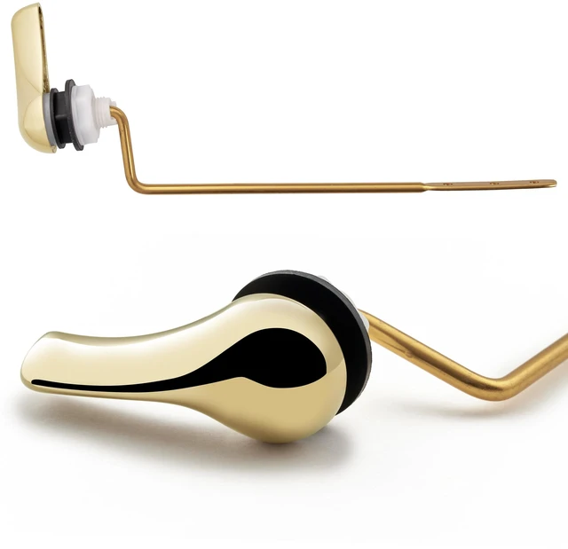 Main image of Polished Brass Finish Side Mount Toilet Handle Replacement Kit, Universal Toilet Tank Flush Lever Fits Most Standard Side-Mount Toilet Tanks