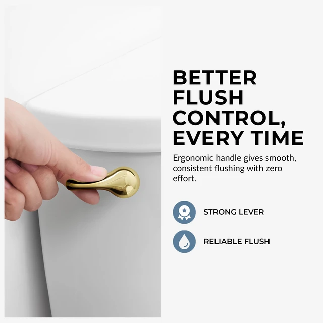 Alt view image 5 of 7 - Polished Brass Finish Side Mount Toilet Handle Replacement Kit, Universal Toilet Tank Flush Lever Fits Most Standard Side-Mount Toilet Tanks