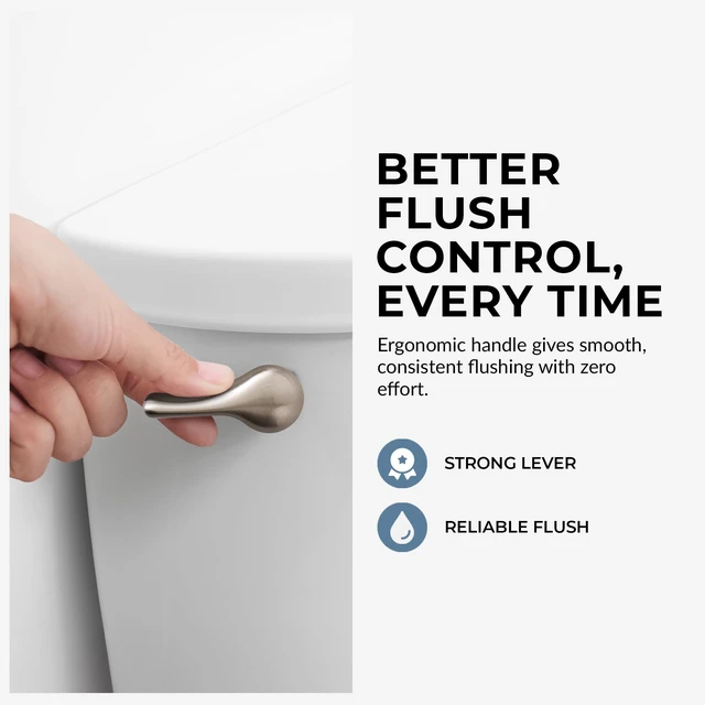 Alt view image 5 of 7 - Brushed Nickel Finish Side Mount Toilet Handle Replacement Kit, Universal Toilet Tank Flush Lever Fits Most Standard Side-Mount Toilet Tanks
