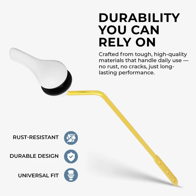 Alt view image 3 of 7 - Toilet Handle Replacement (White, Side Mount)