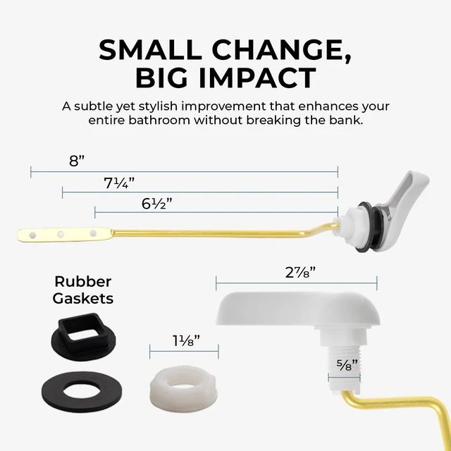 Alt view image 7 of 7 - Toilet Handle Replacement (White, Side Mount)