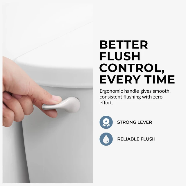 Alt view image 5 of 7 - Toilet Handle Replacement (White, Side Mount)