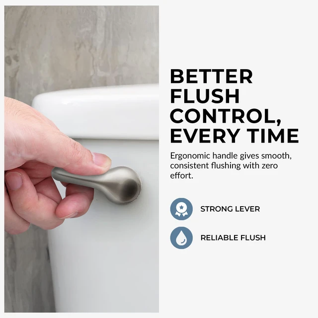 Alt view image 5 of 7 - Brushed Nickel Finish Front Mount Toilet Handle Replacement Kit, Universal Toilet Tank Flush Lever Fits Most Standard Front-Mount Toilet Tanks