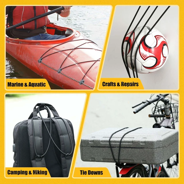 Alt view image 7 of 7 - Marine Grade Bungee Cords Heavy Duty Outdoor - Bungee Cord Roll - 100% Stretch Elastic Cord and Absorbent Bungee Shock Cord for Kayak Deck, Camping, Crafting (1/4" x 100ft)
