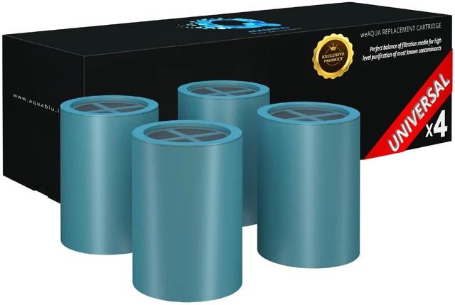 Main image of Heavy Duty NO BS Shower Filter Replacement Cartridge 4 Pack 99% Removal of Hard Water, Chlorine, Heavy Metals & Fluoride Universal Fit High Output