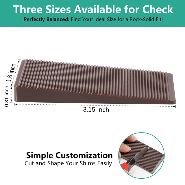 Alt view image 5 of 7 - Furniture Leveler 24pcs Kit Size Variety | Multi-Purpose Rubber Shim for Leveling Feet Stable | Anti-Wobble Pad for Uneven Table, Dresser Leg, Toliet and More Furniture | Prevent from Wobbling