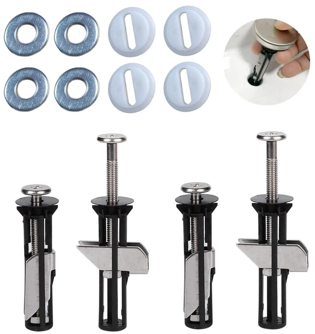 Main image of Universal Toilet Seat Bolt kit,Screws,Quick Release,Easy to Install- Toilet Seat Replacement Parts Kit,Toilet Cover Maintenance Accessories,Fixing Accessories (Screws-JS2) (4)