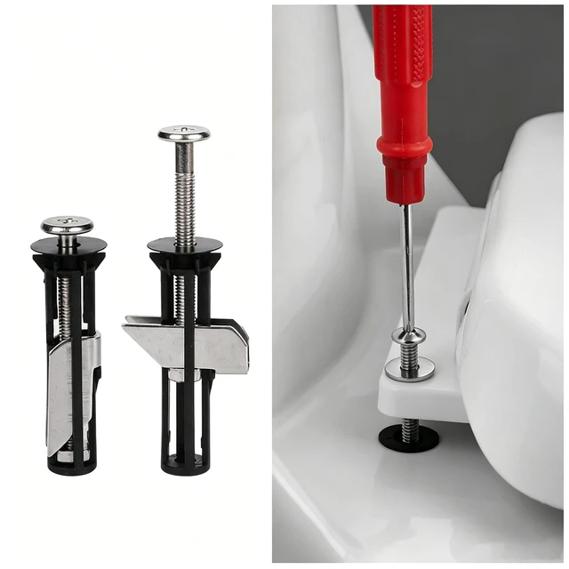 Alt view image 6 of 6 - Universal Toilet Seat Bolt kit,Screws,Quick Release,Easy to Install- Toilet Seat Replacement Parts Kit,Toilet Cover Maintenance Accessories,Fixing Accessories (Screws-JS2) (4)