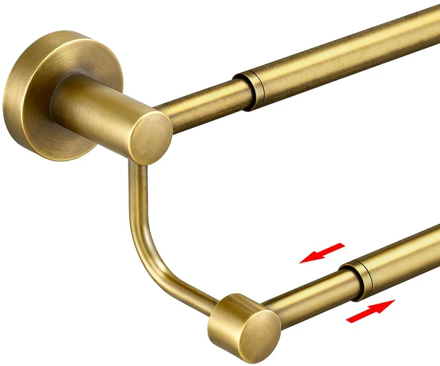 Main image of Double Towel Bar Bathroom Towel Rack Towel Rod Holder Antique Brass Adjustable 16-26 In,Wall Mounted Towel Holder, Stainless Steel, Rustproof, Towel Bar Rod Hanger Hardware Accessories Hotel