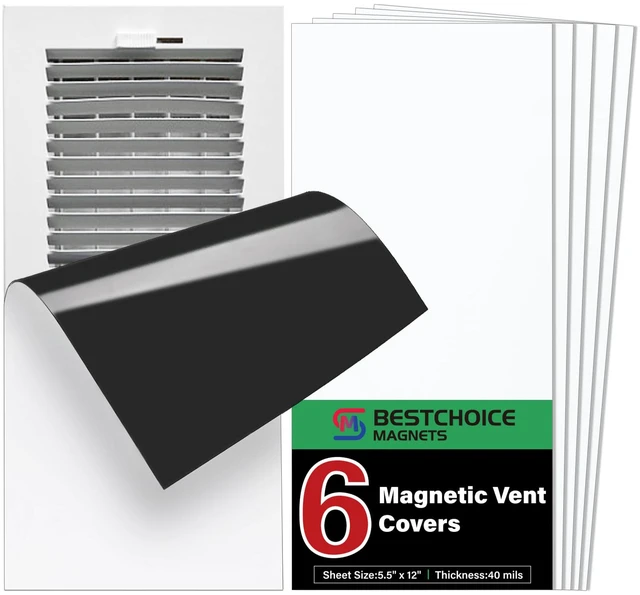 Main image of 6 Pack Magnetic Vent Cover Strong Vent Cover 5.5x12inch High Strength Magnetic Vent Cover for Floor Wall and Ceiling Registers Home HVAC and AC Vents