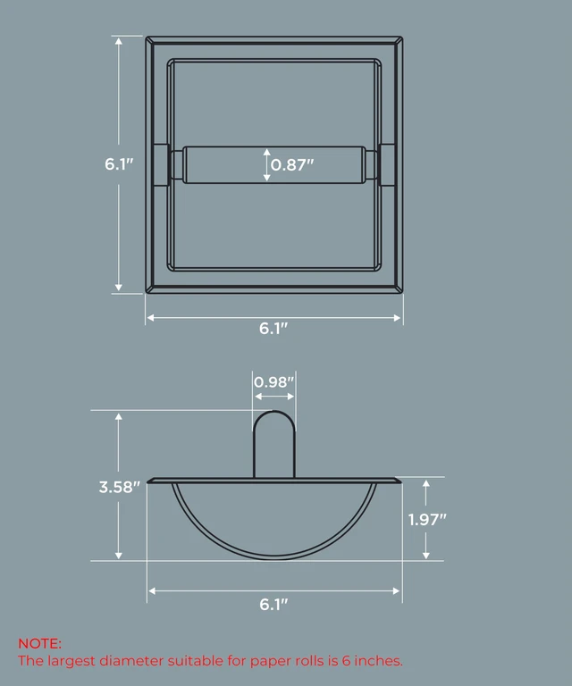 Alt view image 6 of 7 - Recessed Toilet Paper Holder for Mega Rolls, White Stainless Steel Tissue Roll Holder Wall Mount for Bathroom Space-Saving Design, in Wall Toilet Paper Dispenser Insert