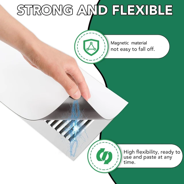 Alt view image 4 of 7 - 6 Pack Magnetic Vent Cover Strong Vent Cover 5.5x12inch High Strength Magnetic Vent Cover for Floor Wall and Ceiling Registers Home HVAC and AC Vents