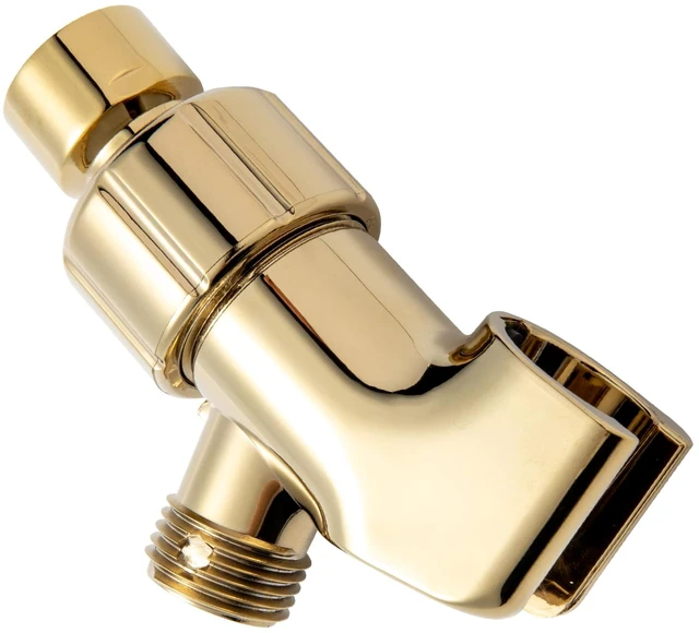 Main image of Shower Head Holder with Solid Metal Ball for Handheld Shower Head Gold, Adjustable Shower Arm Mount for Connecting Shower Arm and Shower Hose, 1/2 in IPS Female Inlet and Male Outlet