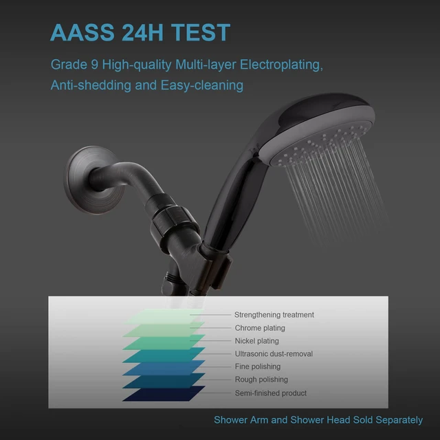 Alt view image 6 of 7 - Shower Head Holder with Solid Metal Ball for Handheld Shower Head, Oil Rubbed Bronze Adjustable Shower Arm Mount for Connecting, 1/2 in IPS Female Inlet and Male Outlet