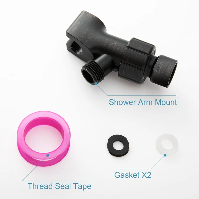 Alt view image 7 of 7 - Shower Head Holder with Solid Metal Ball for Handheld Shower Head, Oil Rubbed Bronze Adjustable Shower Arm Mount for Connecting, 1/2 in IPS Female Inlet and Male Outlet