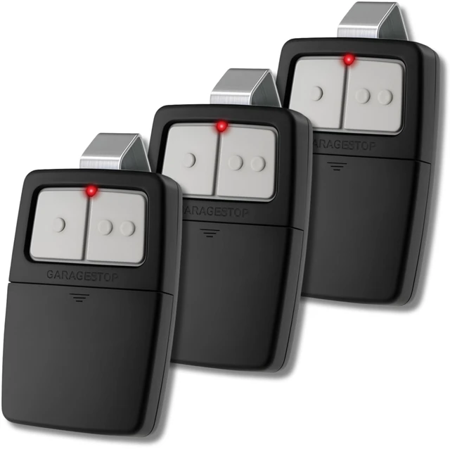 Main image of 3X Universal Door Opener Remote KLIK1U 375UT 375LM Clicker 2-Button Replacement for LiftMaster Chamberlain Craftsman Genie Linear, Operates 2 Doors or Gates, Dip Switch & Learn Button