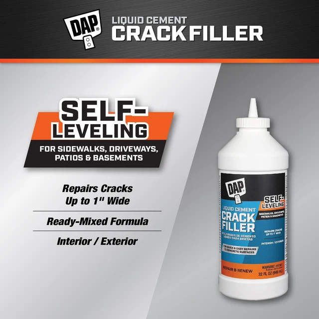 Alt view image 2 of 4 - Liquid Cement Crack Filler (Ready to Use), Gray, 32 Oz (7079837584) Wall Surface Repair Products