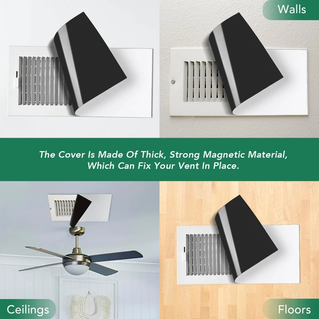 Alt view image 2 of 7 - 6 Pack Magnetic Vent Cover Strong Vent Cover 5.5x12inch High Strength Magnetic Vent Cover for Floor Wall and Ceiling Registers Home HVAC and AC Vents