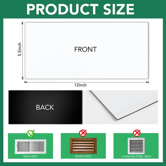 Alt view image 3 of 7 - 6 Pack Magnetic Vent Cover Strong Vent Cover 5.5x12inch High Strength Magnetic Vent Cover for Floor Wall and Ceiling Registers Home HVAC and AC Vents