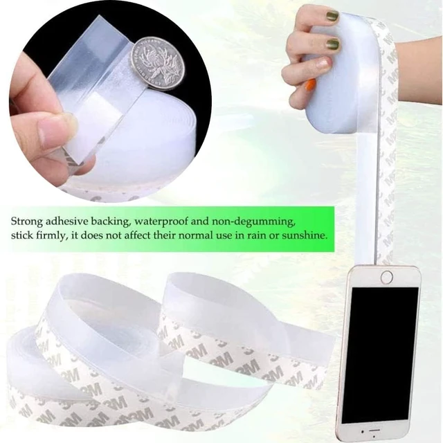 Alt view image 7 of 7 - Weather Stripping Door Seal 33ft Extra-Wide Silicone, Strong Adhesive, Seals Large Gaps for Maximum Winter Cold Protection and Weatherproofing, 1.8in Transparent