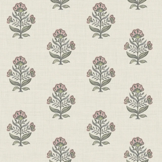 Main image of Pink Floral Wallpaper Cottage Peel and Stick Wallpaper 17.3''x393'' Faux Linen Texture Contact Paper for Cabinets Removable Self-Adhesive Wall Paper for Bedroom Kitchen Renter Friendly Vinyl